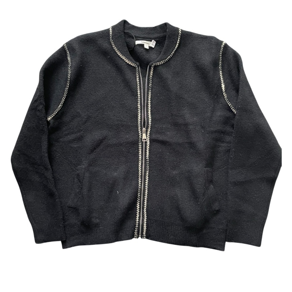 Lalavon Fuzzy Black Full Zip Jacket